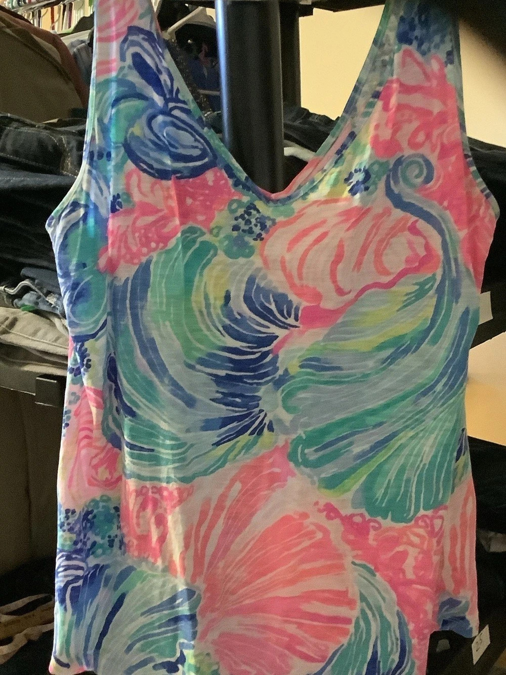 Lilly Pulitzer Abstract Floral One Piece in Pink & Blue Size Small Like New